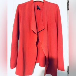 Eileen Fisher open front silk blend coral cardigan 
Size S